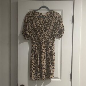 Everly Tan and Black Animal Print Mini Dress